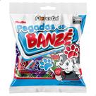 Pirulito Pegada do Banzé Sabor Frutas Morango Limão e Uva Pacote 200g 50 un Florestal