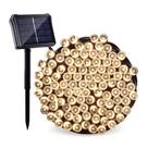 Pisca 200 Lâmpadas Led Solar Lâmpadas Dourado 20m 8 Modos Decoração Enfeite Luzes Natal Externo