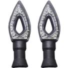 Pisca de led moto seta mini flecha vazado flexivel cristal par