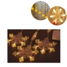 Pisca Natalino Cascata Floco de Neve Snow Led, formato em V