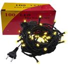 Pisca pisca 100 led 3000k 127v fio verde m/f 10mt
