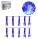 Pisca pisca 100 leds azul 127v 9m 4 funcoes fio transparente - Natalkasa