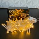 Pisca pisca branco quente 220V com 100 lâmpadas LED para árvore de natal decoração natalina