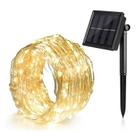 Pisca Pisca Natal Amarela Cordão 200 Led Fio Fada 22m Externo Solar Energy