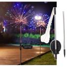 Pisca Solar Natal Jardim Fogos Artifício Luzes LEDs Colorido