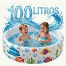 Piscina Banheira Inflável Infantil Redonda 100 Litros 3 Anéis Bebê Criança Praia Fundo Do Mar Tippi