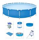 Piscina Bestway 5000 Litros Estrutural com Bomba Filtro 110v Capa Forro e KIT DE LIMPEZA