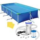 Piscina com Armação 10.000 Litros 442 x 270 x 84 CM MOR + Bomba Filtrante Piscina com Armação 10.000 Litros 442 x 270 x 84 CM MOR + Bomba Filtrante