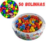 Piscina Com Bolinha Infantil Inflável Banheira Redonda 100 Litros Com 50 Bolinhas Crianças Presente Aniversário