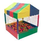 Piscina de Bolinha Colorida 1,0X1,0M De Madeira Acompanha 500 Bolinhas + Tatame Tapete 1X1 de Proteção