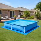 Piscina Estrutural 1500 Litros Mor Azul Infantil Crianças Verao Grande Retangular
