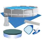 Piscina Estrutural 6.503 Litros Armação Prism + Capa + Filtro + Forro + Kit Limpeza- Intex Piscina Estrutural 6.503 Litros Armação Prism + Capa + Filtro + Forro + Kit Limpeza- Intex