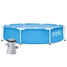Piscina Estrutural Metal Galvanizado 1.828 Litros Com Bomba Filtrante Intex