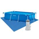 Piscina Estrutural Retangular 2.282 Litros com Filtro e Forro Intex