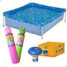 Piscina Infantil 400L Mor + 2 Lança Agua +Flutuador p/ Cloro