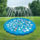 Piscina Infantil Esteira C/ Chafariz Jato D'Água PVC Reforçado 170cm Circular P/ Crianças e Animais