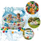 Piscina Infantil Inflável 180 Litros Redonda Colorida Banheira Bebê Criança Verão Praia Quintal Brinde Exclusivo Pronta Entrega