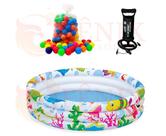 Piscina Infantil Inflável Com Bolinhas 100 Litros + 50 Bolinhas Coloridas + Bomba de Ar