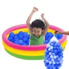 Piscina Infantil Inflável Redonda 140L Colorida 3 Anéis + 100 Bolinhas