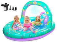 Piscina infantil inflável SULIFEEL Mermaid com escorregador