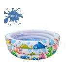 Piscina Inflável Infantil 100 Litros Fundo Do Mar 3 Anéis Bebe +2 Anos