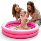 Piscina Inflável Infantil Bebê 60cm Rosa Dinossauro Banheira Portátil