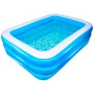 Piscina Inflável Infantil Retangular 03 Anéis Azul Suplayer 180x140x60cm