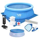 Piscina Inflável Joy Set 2490 L Circular 240 Cm Com Capa Filtro Bomba Forro Kit Limpeza Vg Plus 220v