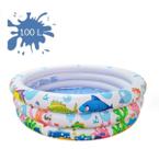 Piscina Inflável Redonda 3 Anéis 100 Litros Crianças Summer