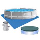 Piscina Intex 4.485 Litros Estrutural Prism Cinza Capa Bomba e Forro