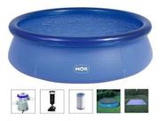 Piscina Mor 2400 Litros Inflável com Bomba Filtro 220v Bomba de Inflar Capa e Forro