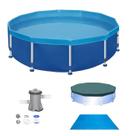 Piscina Mor 4500 Litros Estrutural com Bomba Filtro 110v Capa e Forro