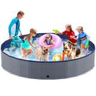 Piscina Plegable Portátil para Perros Niubya 247x41cm PVC Gris