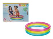 Piscina Redonda Inflável Arco-Íris Infantil Bebês 63 litros