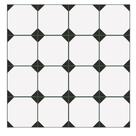 Piso em Porcelana Hidraulica modelo Classico preto e branco kit com 10 peças 20x20cm e 07 mm de esp