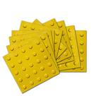 Piso Tátil 10 peças Borracha Pvc 25x25 Alerta Amarelo Cód. 1503