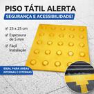 Piso Tátil Classic Alerta Pvc Amarelo 16 Peças