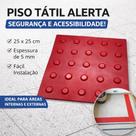 Piso Tátil Classic Alerta Pvc Vermelho 16 Peças