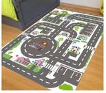 Pista Carrinhos Corrida Cidade Tapete Ilustrativo 70x100 cm Pista Carrinhos Corrida Cidade Tapete Ilustrativo 70x100 cm