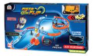 Pista Carrinhos Glow Flip Recarregável Luz Brilha No Escuro Azul E Laranja