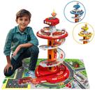 Pista de Carrinho Bombeiro Infantil Luz e Som Garagem com 3 Carrinhos Inclusos