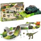 Pista de Montar Wheels Parque Dinossauros + Carrinho Elétrico Veloz e Luz 132 Peças