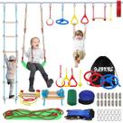 Pista de obstáculos Ninja Warrior para crianças FAHKNS de 55 pés com 13 obstáculos