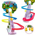 Pista de Pato patinhos Escorregador Divertida Com 3 Filhotes Luzes e Sons