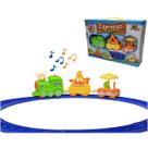 Pista Ferrorama Trenzinho Locomotiva Infantil Luzes Som Trem Presente Diversão Crianças Montagem Miniatura Trilhos