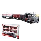 Pista Trem 85,5cm Trenzinho Elétrico Ferrorama Locomotiva Infantil Luz e Som DM Toys DMT5374 Pista Trem 85,5cm Trenzinho Elétrico Ferrorama Locomotiva Infantil Luz e Som DM Toys DMT5374
