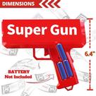 Pistola brinquedo de dinheiro money gun com 100 notas falsas