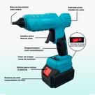 Pistola de Cola Quente 21V Sem Fio com 2 Baterias, 6 Bastões, Maleta e Carregador Bivolt Profissional e Portátil