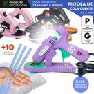 Pistola de Cola Quente Profissional Com 10 Bastões de Cola Quente 7 e 11mm com Botão Liga e Desliga Pistola de Cola Quente Profissional Com 10 Bastões de Cola Quente 7 e 11mm com Botão Liga e Desliga