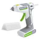 Pistola de cola termofusível sem fio WORKPRO 7,2 V com 20 bastões de cola